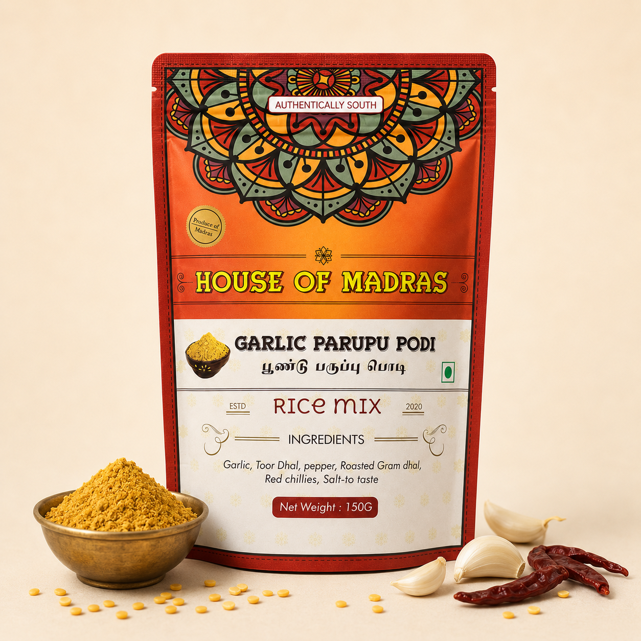 Garlic Parupu Podi - House of Madras